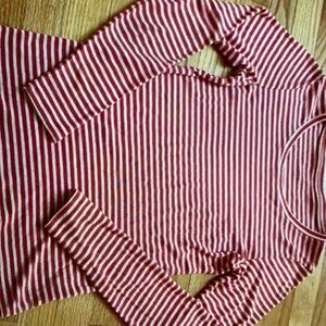 Caslon Striped Orange Heathered Oatmeal long sleeves Fall top autumn